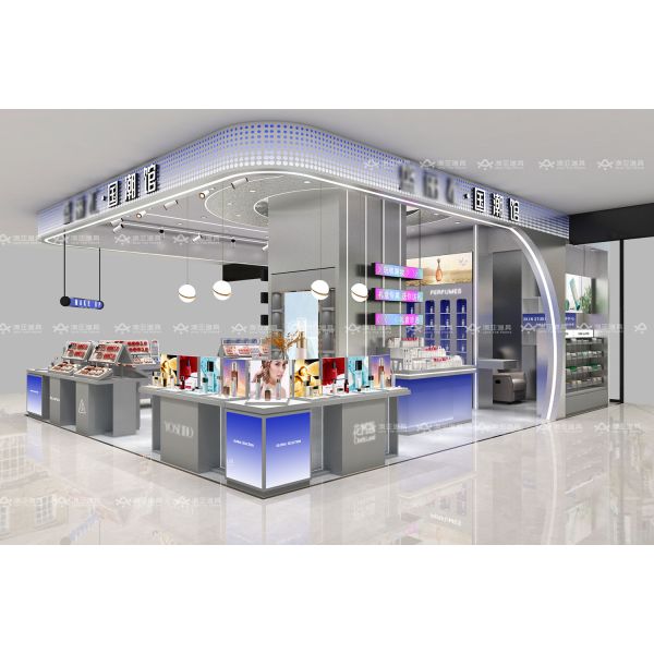BKC004 Branding Store Rack Beauty Bar Kiosk Luxury Makeup Kiosk for Beauty Shop Display
