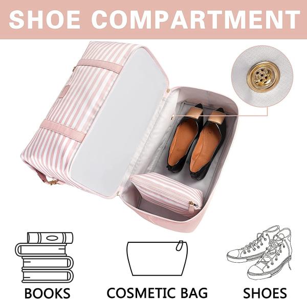 Luxury Travel Duffel Bag Women Gear Gym Sleepover Shoulder 16X7.3X15.5 Inch