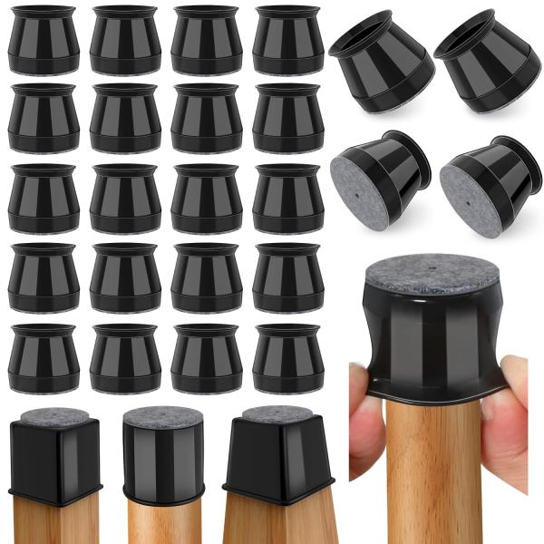 Protectores de piernas de sillas de silicona para suelos Muebles Protectores de piernas con feltro Negro almohadilla para piernas de mesa Marrón