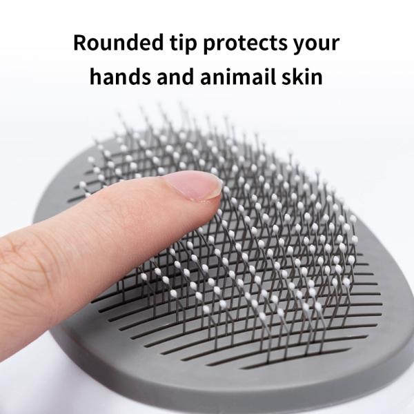 Blue Self Cleaning Dog Brush Dog Hair Deshedder With Massage Function