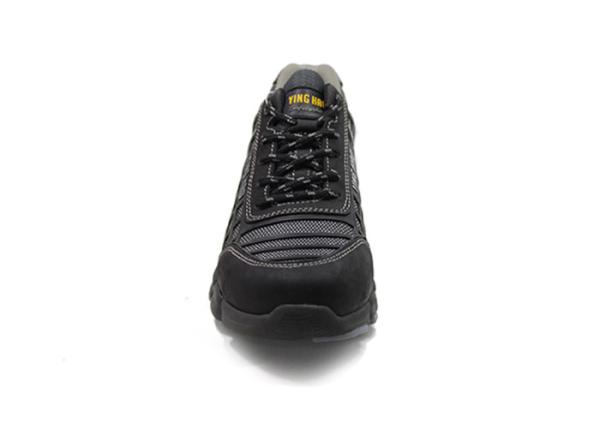 Low Top Sneaker Style Mens Lightweight Steel Toe Shoes Fuel Oil Resistant Grey