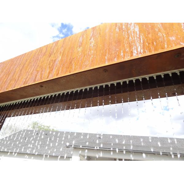 Customized Garden Corten Steel Water Pool With Rain Curtain