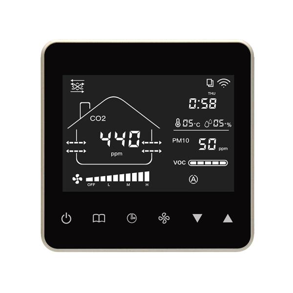 High Precision Air Quality Monitor Controller For Residential Commercial ERV HRV Fresh Air Exchange HVAC System