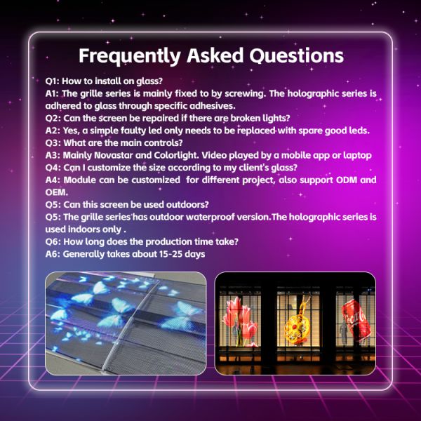 P6.25 Pixel Pitch Flexible LED Transparent Film Screen with 90% Transparency and IP67 Protection for Modern Shopping Centers