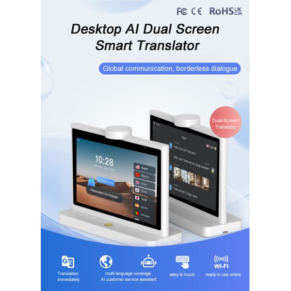 10.1 Inch OLED Display AI Smart Translator with Real Time Voice Translation Supporting 100+ Languages