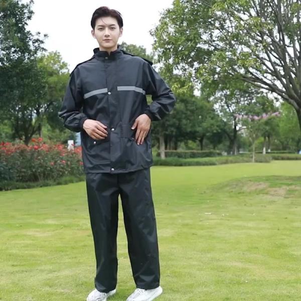 Upgrade your rain protection Adult raincoat set with custom logo and reflective print