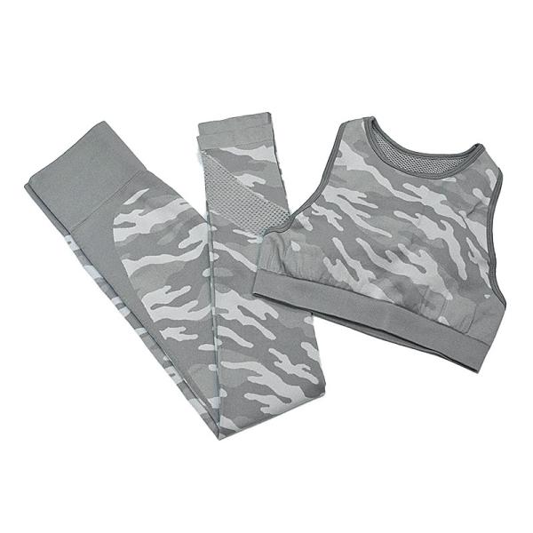 Custom Ripple Yoga Wear Woman's Sleeveless Knitted Vest And Pants
