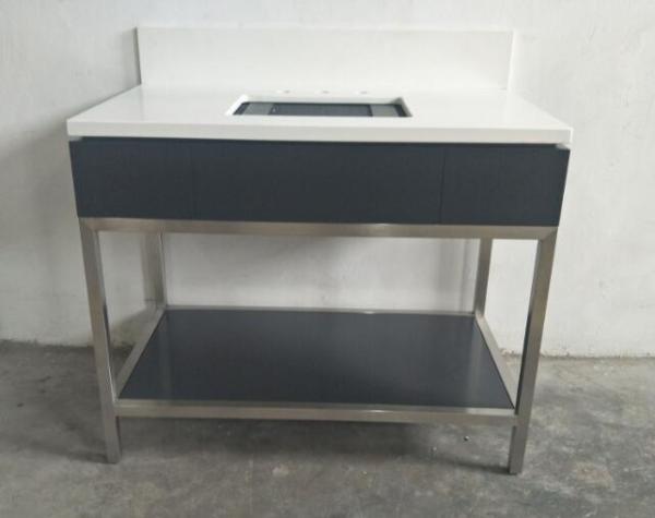 Bathroom Floating Bathroom Cabinets Metal Bar Luxury Furniture , Modern Style