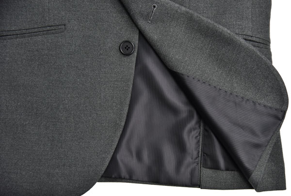 Custom Fashion Mens 3 Pieces Suit , Business Slim Fit Suit Dark Grey Wedding