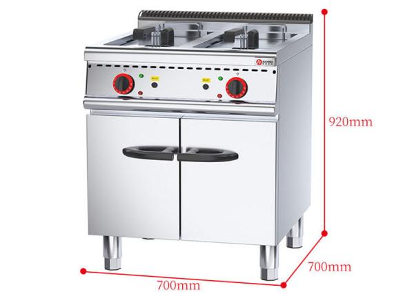 Máquina de fritura de alta capacidade de 48L 2 tanques 2 cestos para preparação comercial de alimentos