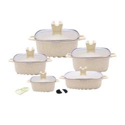 Brand New Design 22Pcs White Kitchen Ware Set Aluminum Nonstick Cookware Cooking Pot Sets