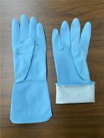 Luvas de limpeza do banheiro de borracha azul de M 65g elásticas
