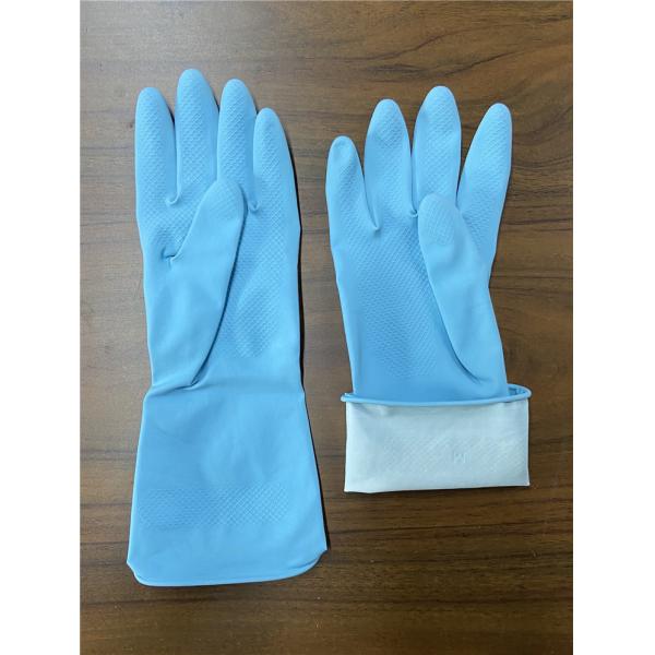 M 65g Blue Rubber Bathroom Cleaning Gloves Tensile