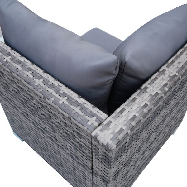 Steel Frame PE Rattan Corner Free Combination Sets Conversation Leisure Furniture Grey Outdoor Garden