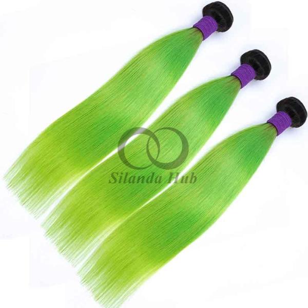 #T1B/Green Straight Remy Human Hair Bundles Sew In Weave Bundles Brazilian Bundle Deals