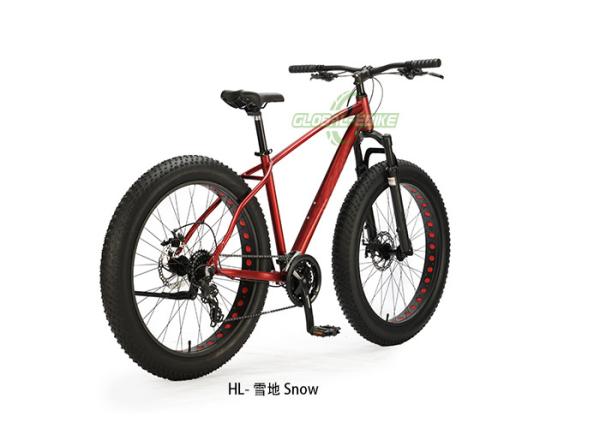 Bicicleta de liga de alumínio preto-vermelho com câmbio SHIMANO e descarrilador traseiro