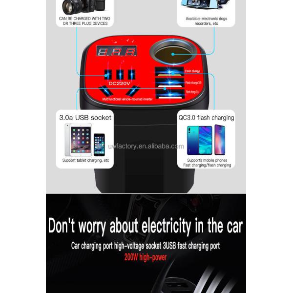 Smart Cooling Universal Power Inverter Auto 12V/24V USB Port Inverter Converter for Cooling Car Refrigerator