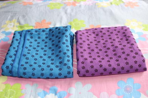 blue anti slip yoga mat towel
