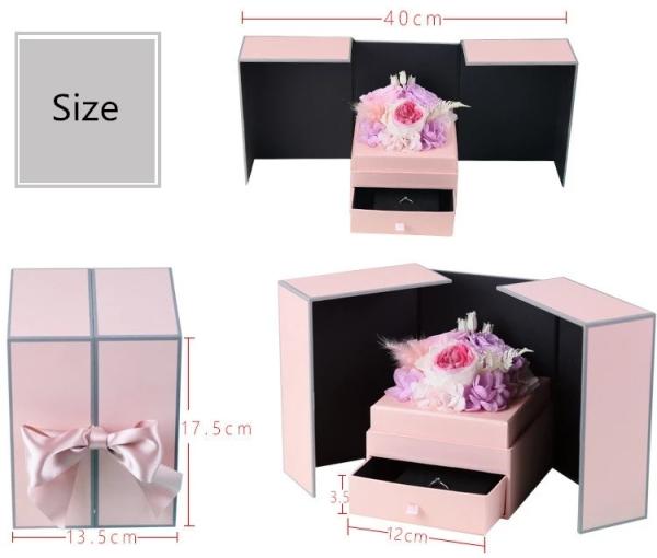New Style Best Valentines′ Day Gift Magic Castle Preserved Roses Flower in Round Gift Box for Your Love