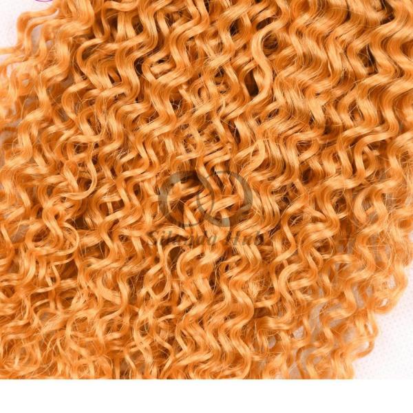 Orange Kinky Curly Remy Human Hair Bundles Sew In Weave Bundles Brazilian Bundle Deals