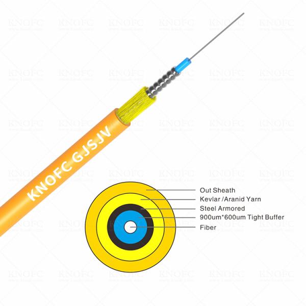 GJSJV Simplex SM G652D G657A Armored Indoor Fiber Cable