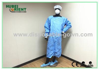 Vestido descartável médico azul impermeável do isolamento/vestido cirúrgico protetor respirável