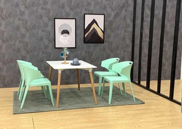 Nordic Coloured Plastic Dining Chairs With Arms 52cm 78cm