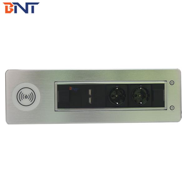 BNT Latest model power changeable motorized revole desk power data outlet aluminum alloy built in worktop