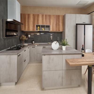 Armários de cozinha modulares de alumínio impermeáveis do MDF do projeto moderno