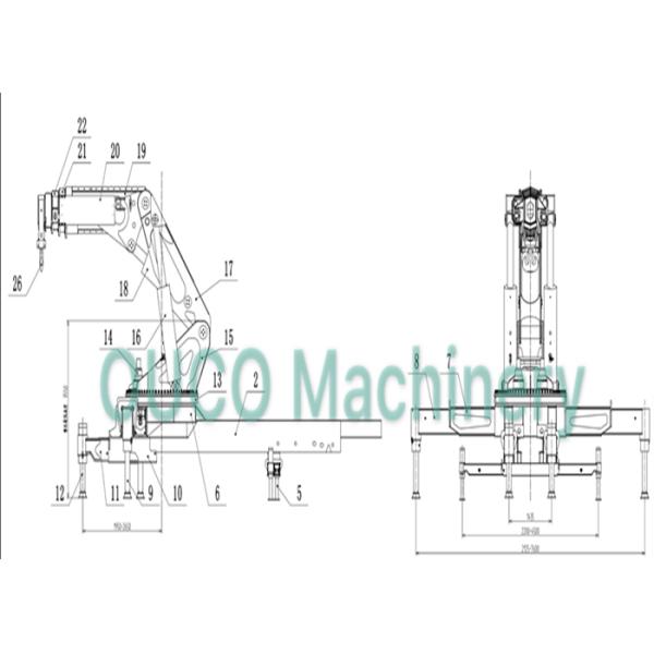 Straight Arm Truck Mounted Boom Crane Reliabile With ISO 9001 Certification