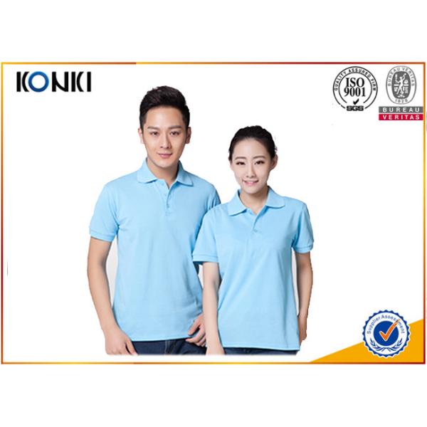 Cotton / Polyester Golf Polo Shirt Knitted Mens Custom Printed Polo Shirts