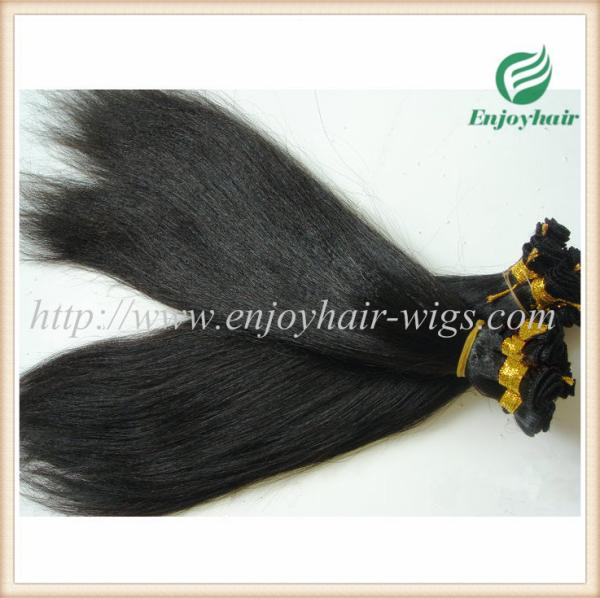 Hand tied weaviing Brazilian 5A virgin remy hair,YAKI straight hair extension