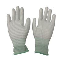 Unité centrale statique d'ESD de fibre de carbone de polyester de Cleanroom l'anti a enduit des gants industriels