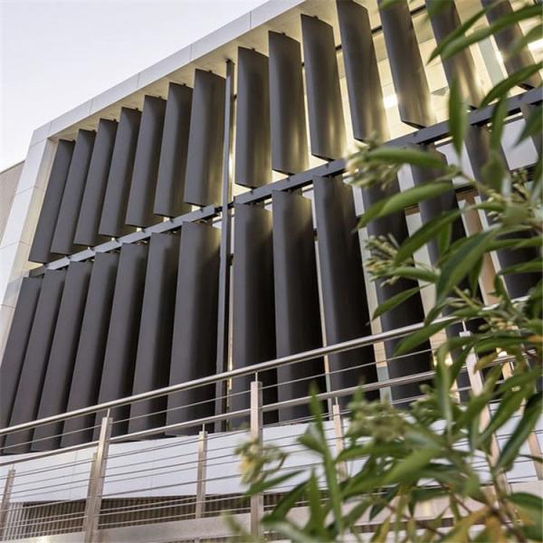 55x300 Fireproof Aluminum Sun Louver 2.5mm With Aerofoil Louver Blades