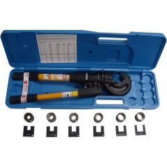 14 Ton Hydraulic Hand Swaging Tool Kit with 6 Sets of U Type Dies (1/4,9/32,5/16,3/8,7/16 & 1/2 Oval Sleeve Capacity)