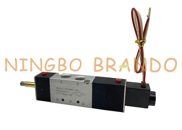 4V330C-10 válvula de controlo aéreo pneumática do solenoide dobro de uma maneira de 3/8 de polegada 5/3