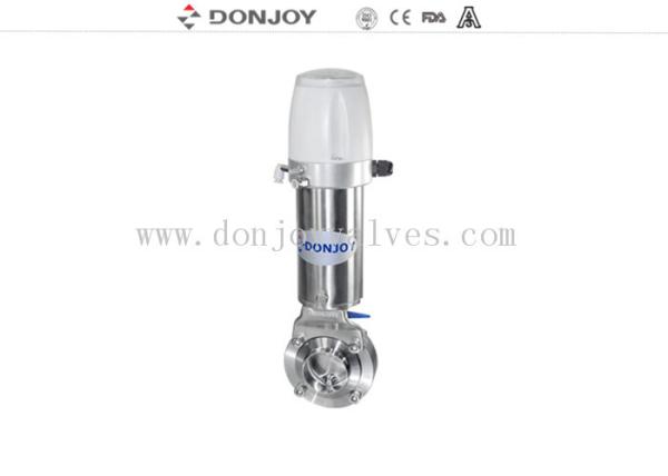 DN10 - DN300 Sanitary Welding L Butterfly Valves With SS Acuator and automatic control unit