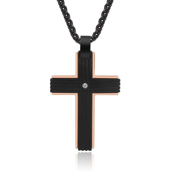 Cross Necklace for Men, Stainless Steel Pendant Chain Jewelry Christmas Stocking Stuffers Christian Baptism Birthday Gifts