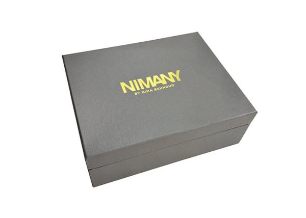 Grey 1200gsm Cardboard Book Shaped Box  Square Shape Jewelry Packaging Coated Paper