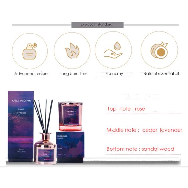 Aroma Scented Wax Candle And Diffuser Set Hand Painted Glassware Bar Decoration