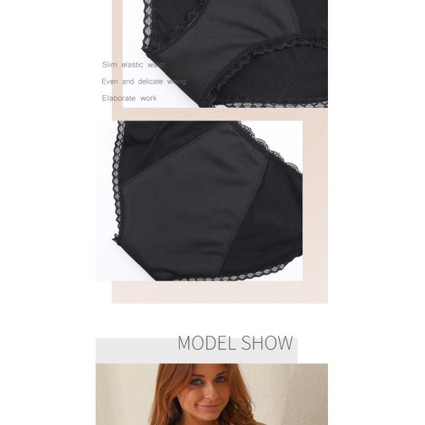 Fashion lace design Menstrual Panties Plus Size Women Soft Anti-bacterial Period Panties 4 layer period panties