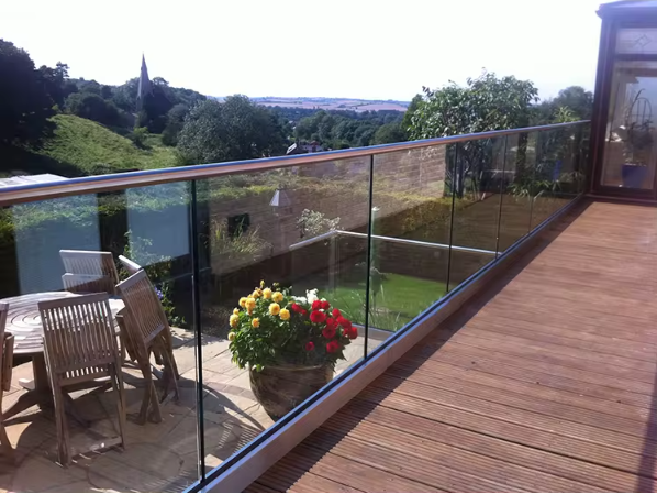 Tempered Glass Aluminium U Channel Profiles For 10mm Glass Railing