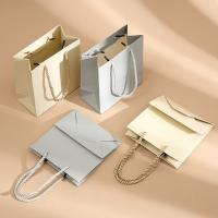 Silver Jewelry Box Paper Bag Beige Fashion High End Gift Packaging Handbag