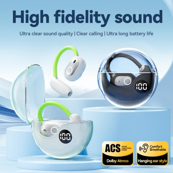 Écouteurs ETEK Bluetooth 5.4 TWS avec sensibilité de 115dB, cellule d'écouteur de 40mAh + boîtier de 200mAh (carte de protection), haut-parleur F13