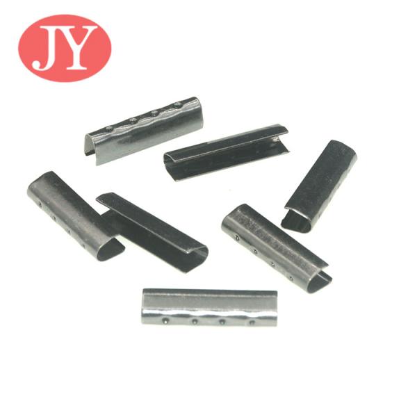 jiayang fashion customized logo U shape copper metal tips metal aglet draw cord end aglet for 3.0mm cord hoodies