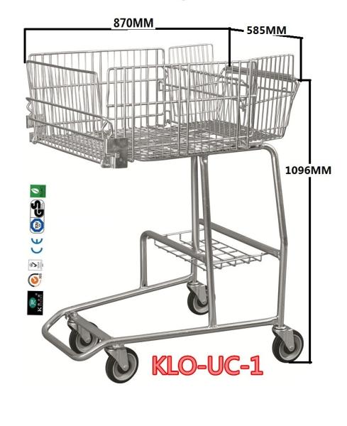 Low Carbon Steel Wire Basket Disabled Shopping Trolley For Old / Disability Persons