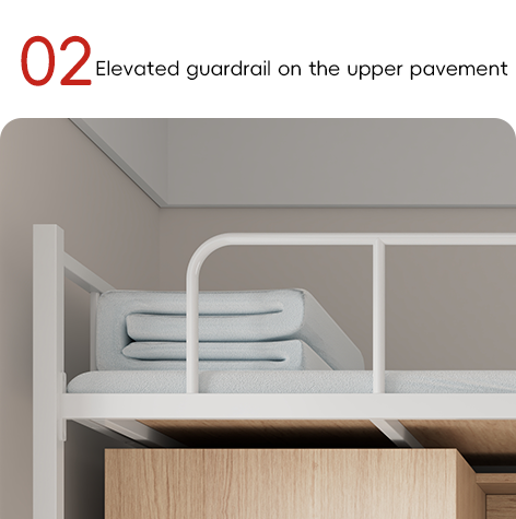 2000 X 900 X 2120mm School Dormitory Bunk Bed Frame With Desk And Locker