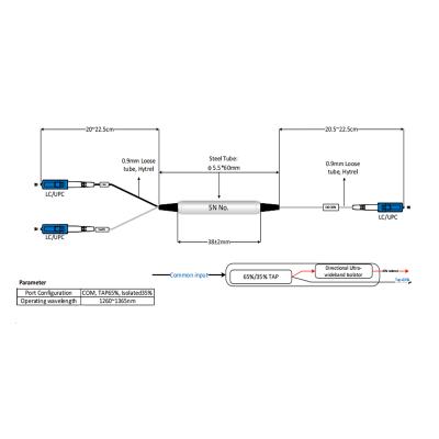 Tap Isolator Hybrid Device 1310nm 1550nm For Fiber Amplifiers / Optical Monitoring