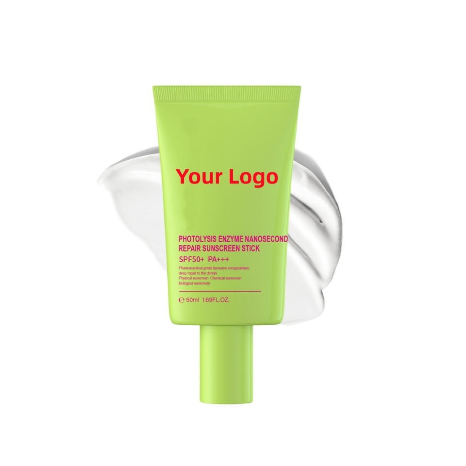 OEM ODM Korean brand customized vegan photolytic enzyme nanosecond repair facial and body sunscreen SPF 50 UVA UVB sunscreen