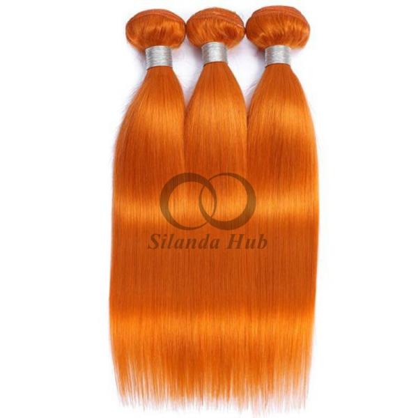 Orange Straight Remy Human Hair Bundles Sew In Weave Bundles Brazilian Bundle Deals